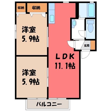 古河駅 バス8分  下辺見下車：停歩4分 1階の物件間取画像